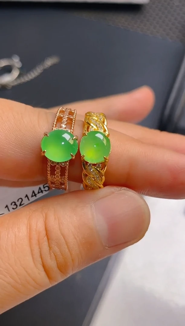 翡翠银S925镶嵌耳饰天然