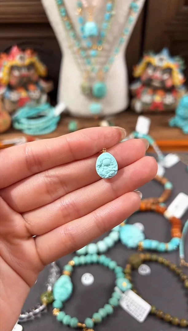 【闪购商品】绿松石提溜18K金镶嵌绿松石提溜