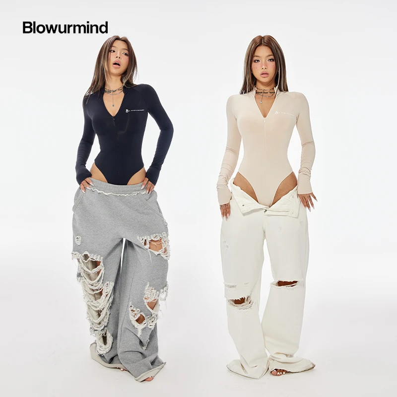 BUM【极致贴合】裸感材质双层复合显瘦收腰塑形黑色修身紧身连体衣