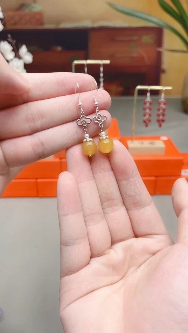 未镶嵌耳钉玛瑙/玉髓702