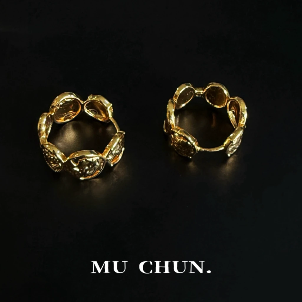 慕纯 铜合金耳饰 MUCHUN 小众款法式肌理耳圈简约简约百搭