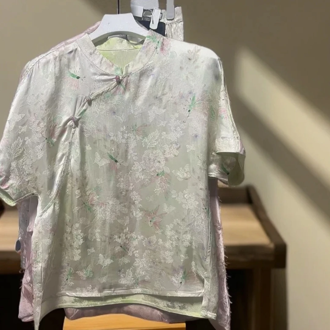 【白月光】新中式国风显瘦减龄百搭双面双穿女士清新气质上衣113