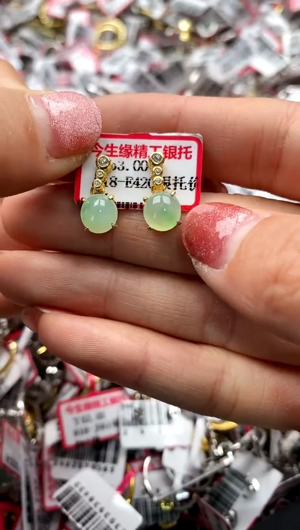 【闪购商品】翡翠戒指银S925镶嵌444444444    7