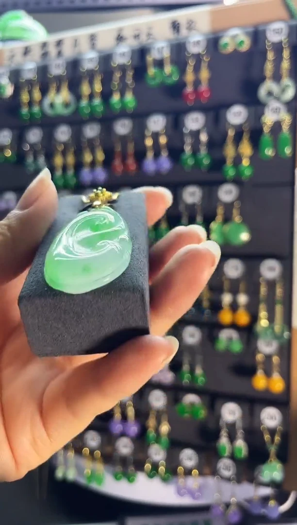 翡翠银S925镶嵌耳饰230...