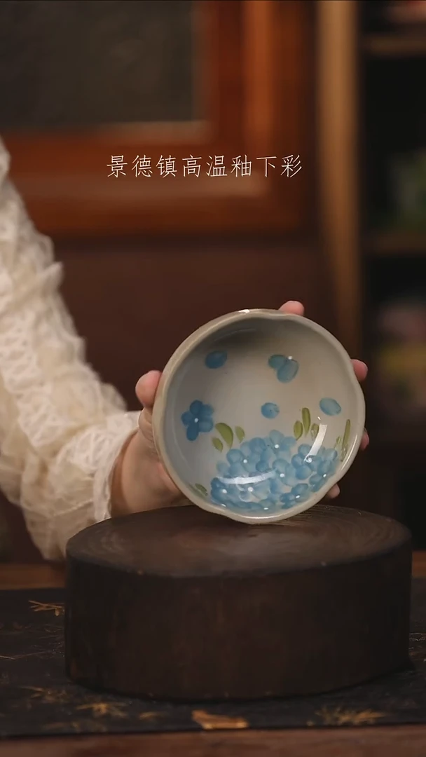 陶瓷景德镇高温釉下手绘陶瓷@L810@