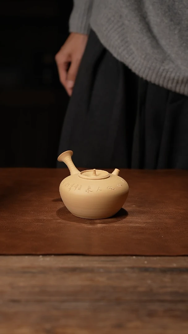 020喇叭口白泥煮水壶