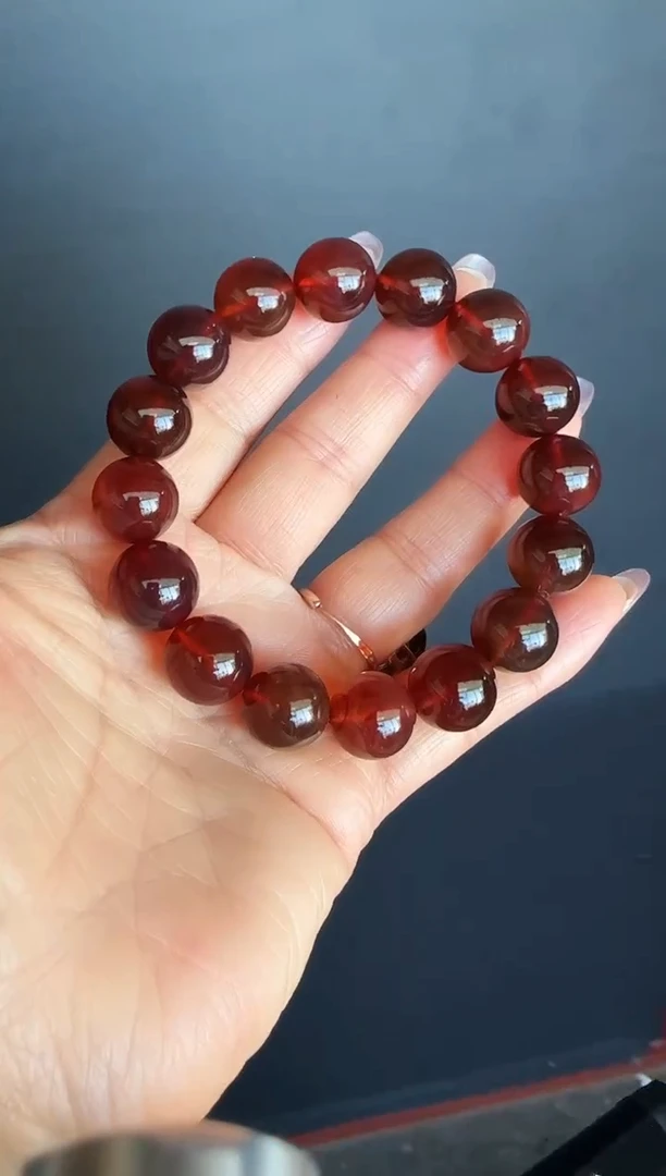 手串琥珀未镶嵌#15缅甸琥珀紫罗兰手串14mm