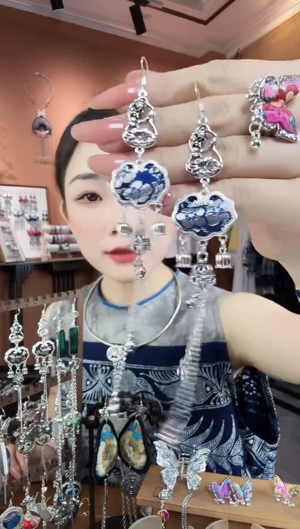 刺绣纯手工民族风耳环