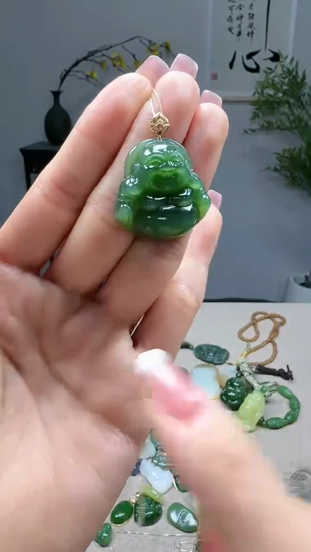 吊坠(不含链)18K金镶嵌和田玉1