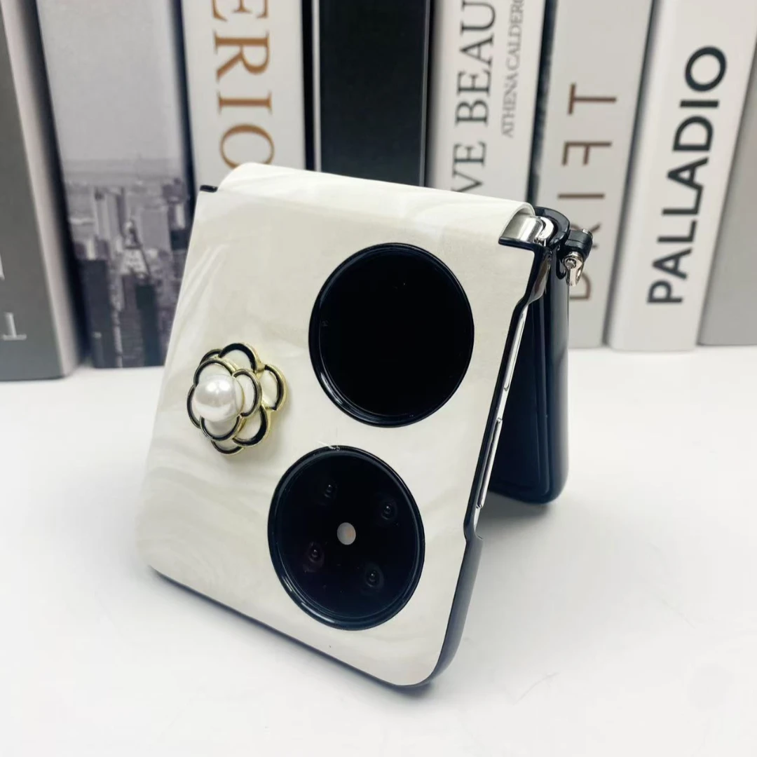 山茶花水波纹折叠屏手机壳适用华为pocket2保护套防摔女款全包