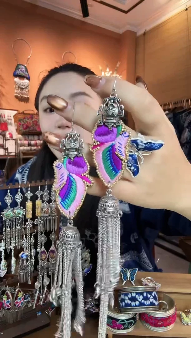 刺绣纯手工民族风耳环