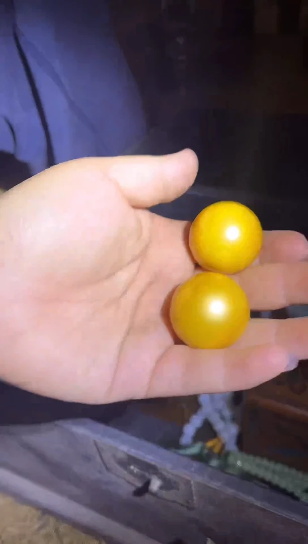 摆件贝壳黄 手把件 一对给.......