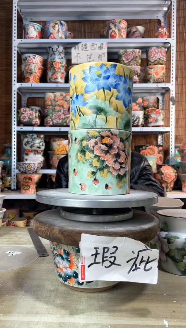 【闪购商品】摆件457陶花岛多肉陶瓷花盆罐——微瑕