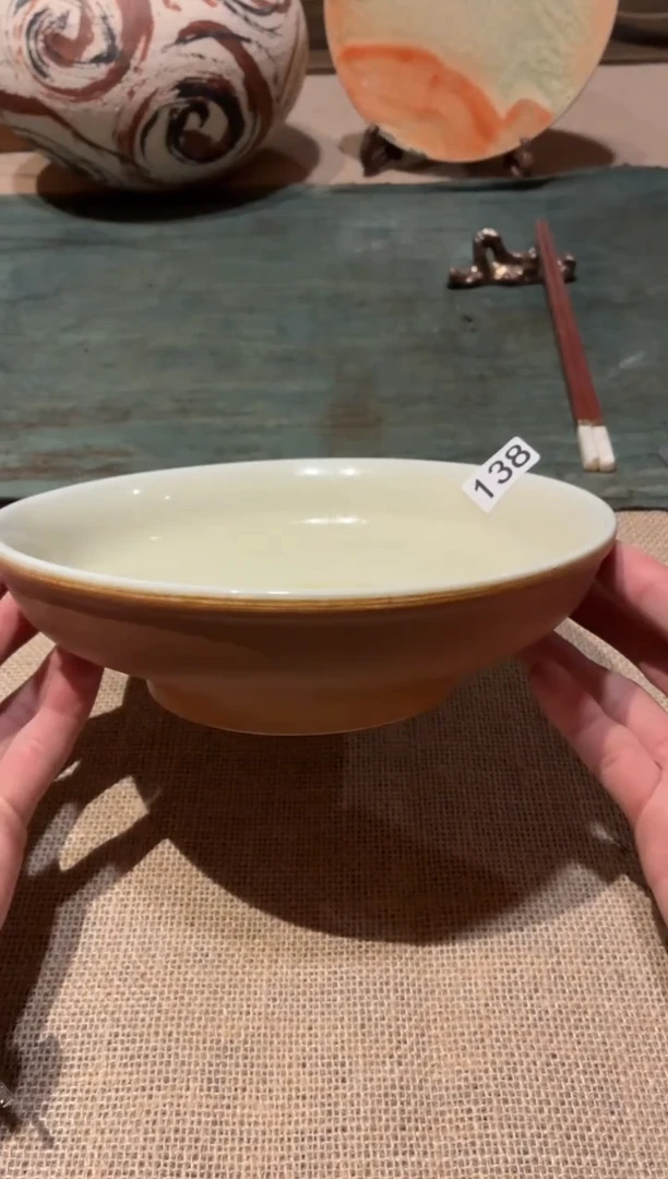瓷片迁***玲138酷金高足盘1个