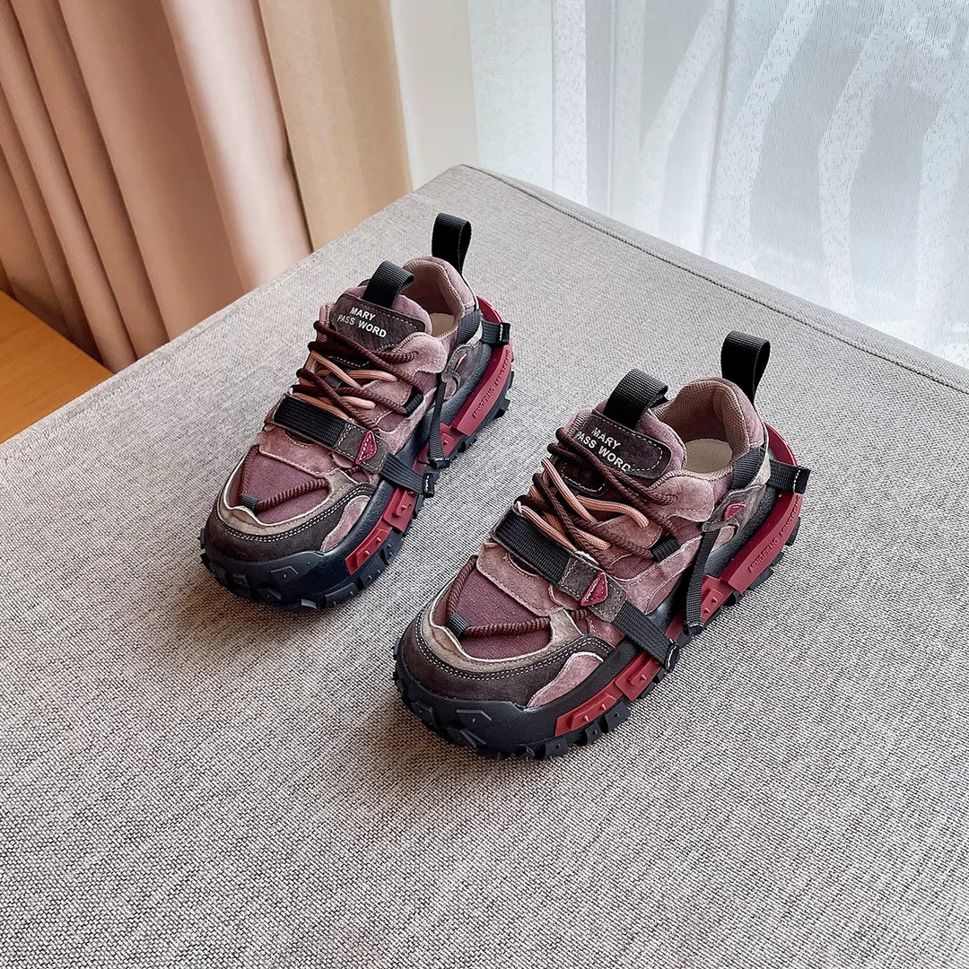 2025新款轮胎底爆款重工老爹鞋女款超火显瘦时尚百搭休闲鞋女