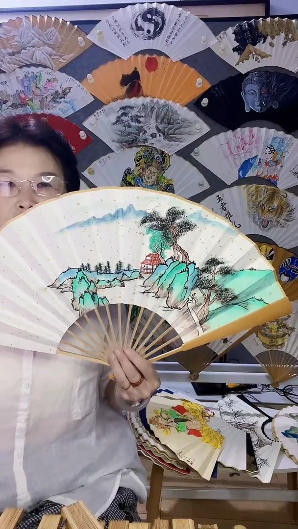 扇子十寸十五方玉竹折扇