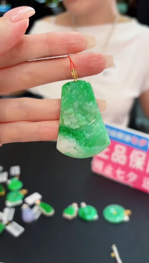 吊坠(不含链)18K金镶嵌翡翠 缅料A货/支持复检/一件