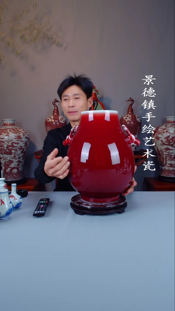 摆件陶景德镇手工手绘陶瓷摆件35