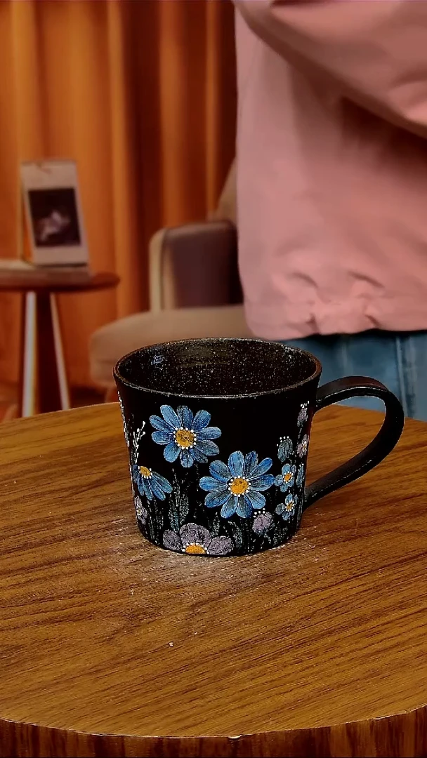 杯子陶景德镇手工手绘釉下彩陶瓷