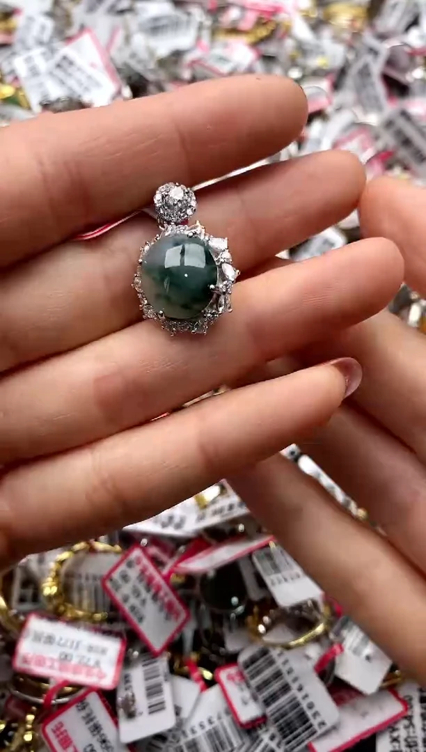 【闪购商品】翡翠戒指银S925镶嵌22222222   4