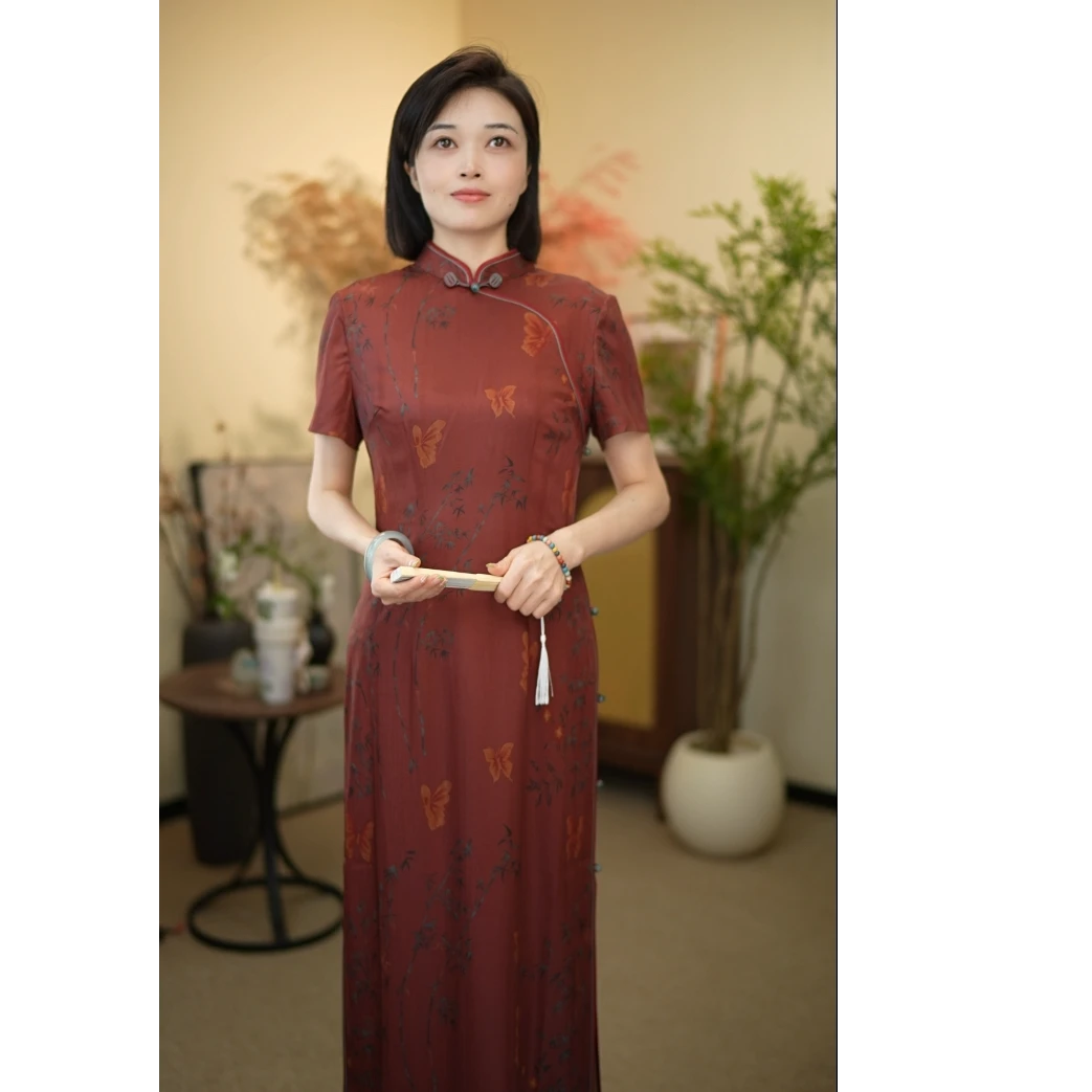 （鸿运当头）2025夏季新款国风古韵婚宴喜事旗袍连衣裙HS25421