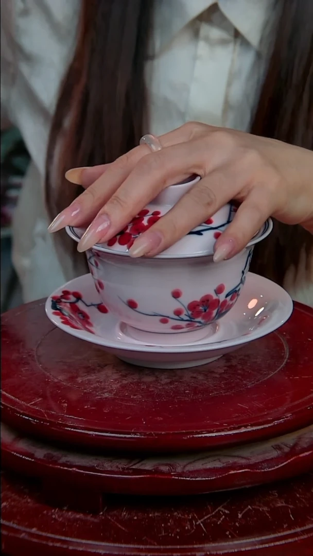 摆件陶景德镇陶瓷摆件稀土梅花三才