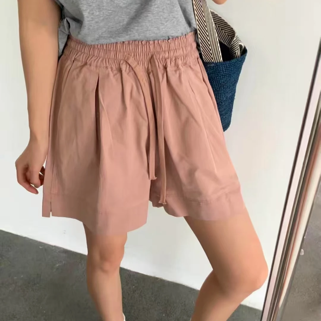 【艾萱萱】8338款韩版显瘦休闲短裤女洋气抽绳阔腿裤 约38