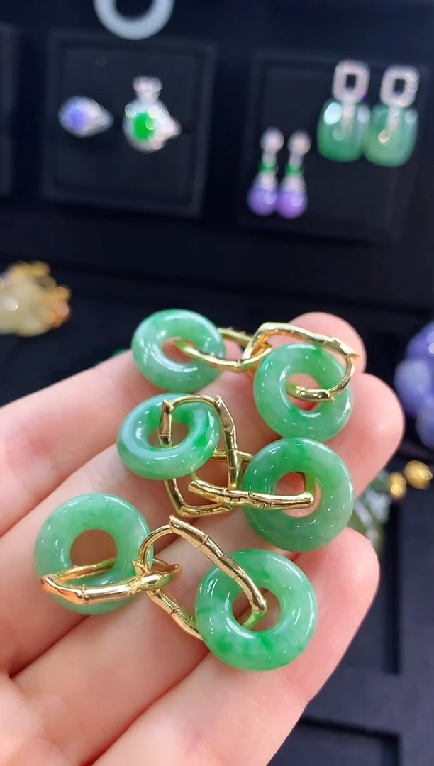 【闪购商品】翡翠耳饰银S925镶嵌耳饰（多样性发货发一对）