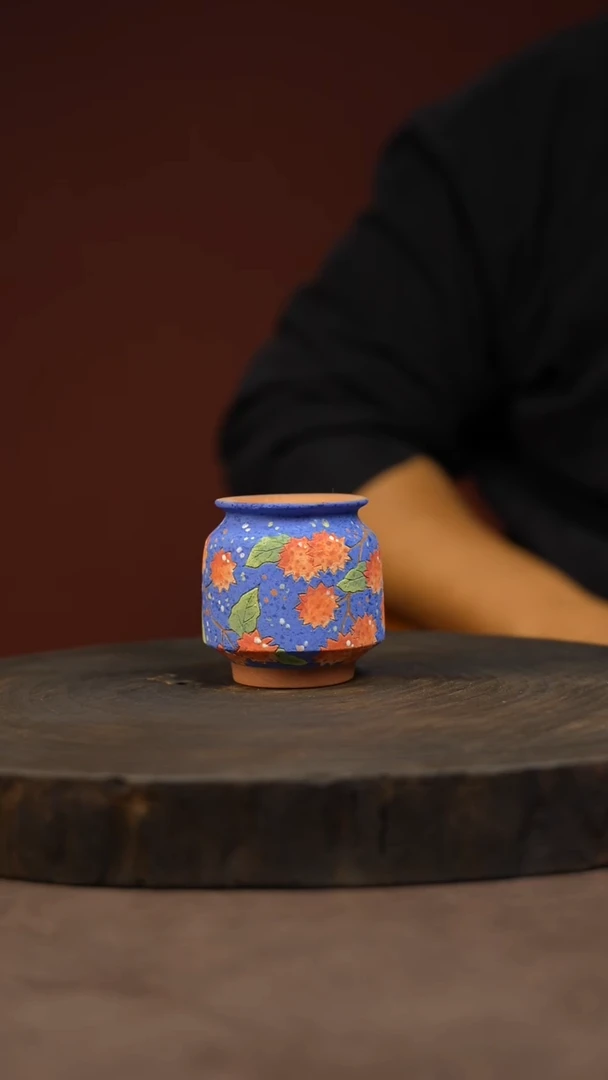 国盆煅物手绘多肉花盆