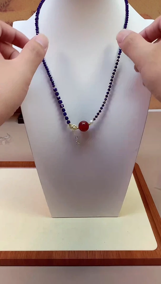 南红玛瑙14K金镶嵌颈饰A929