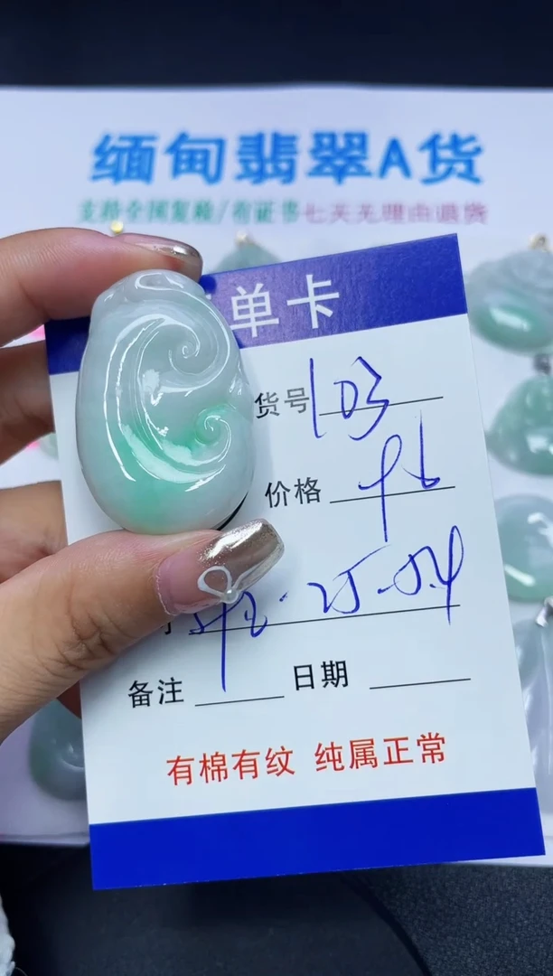 翡翠未镶嵌吊坠(赠链)103