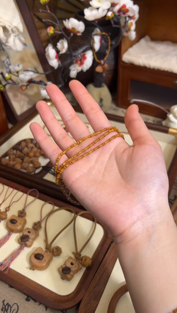 手串桃核【桃缘行】竹节「素圈三圈」桃木桃核辟、挡、驱、护 备注手围