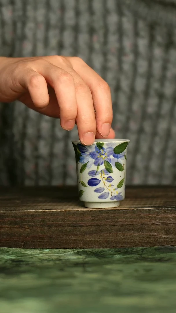 陶瓷青诗集手工手绘瓷器
