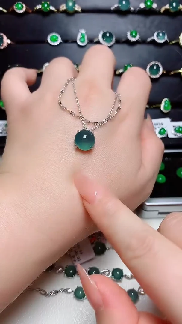 翡翠戒指银S925镶嵌天然翡翠s925银