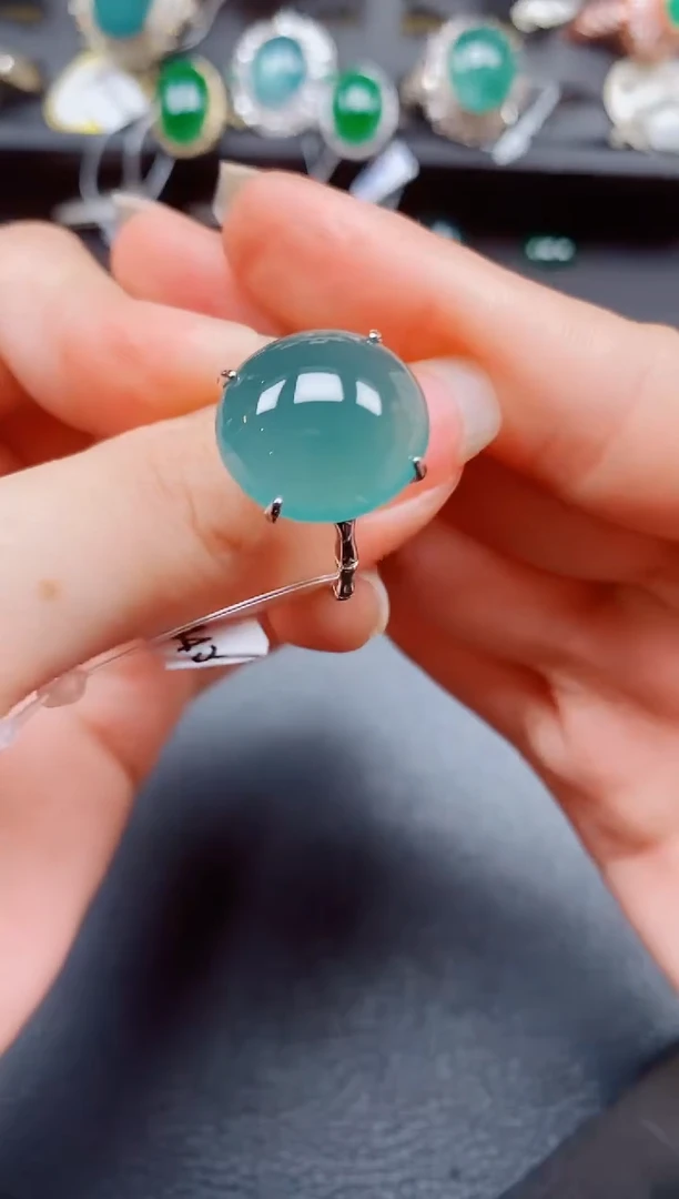 银S925镶嵌戒指翡翠翡翠