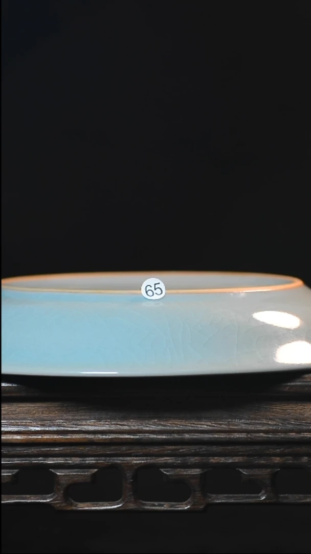 65号开片盘微瑕清凉寺汝瓷