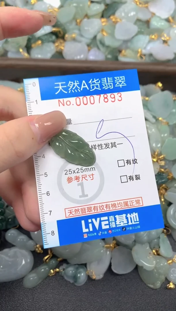 颈饰未镶嵌翡翠净货挂件-7893