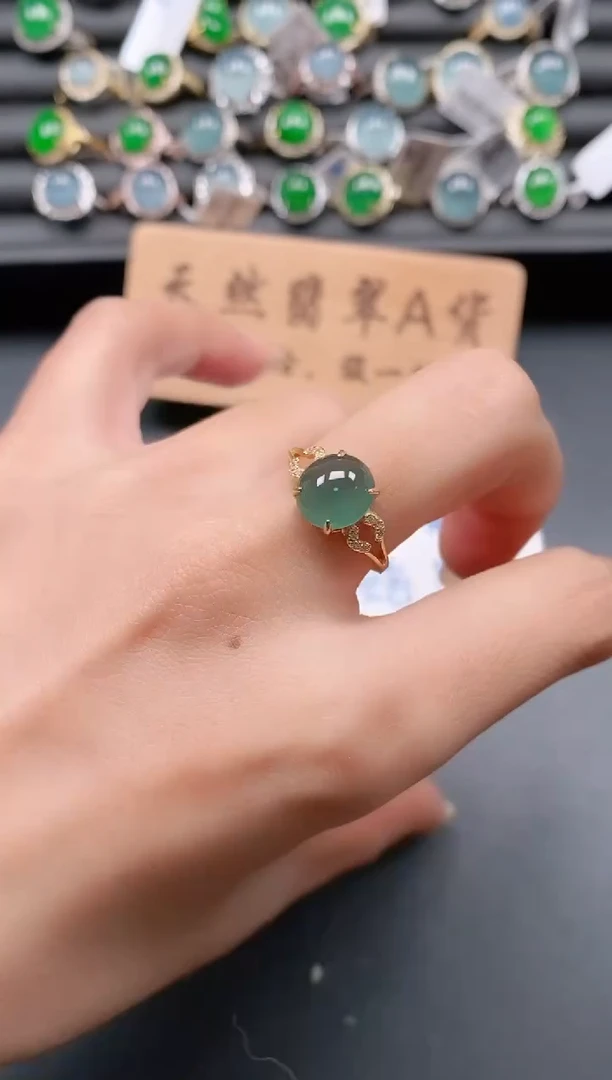 银S925镶嵌戒指翡翠111
