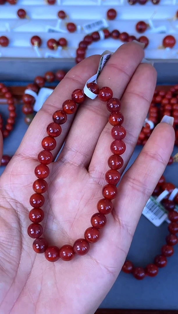 未镶嵌手串南红玛瑙N75凉山瓦西料原矿牛血火焰单圈多样性发其一