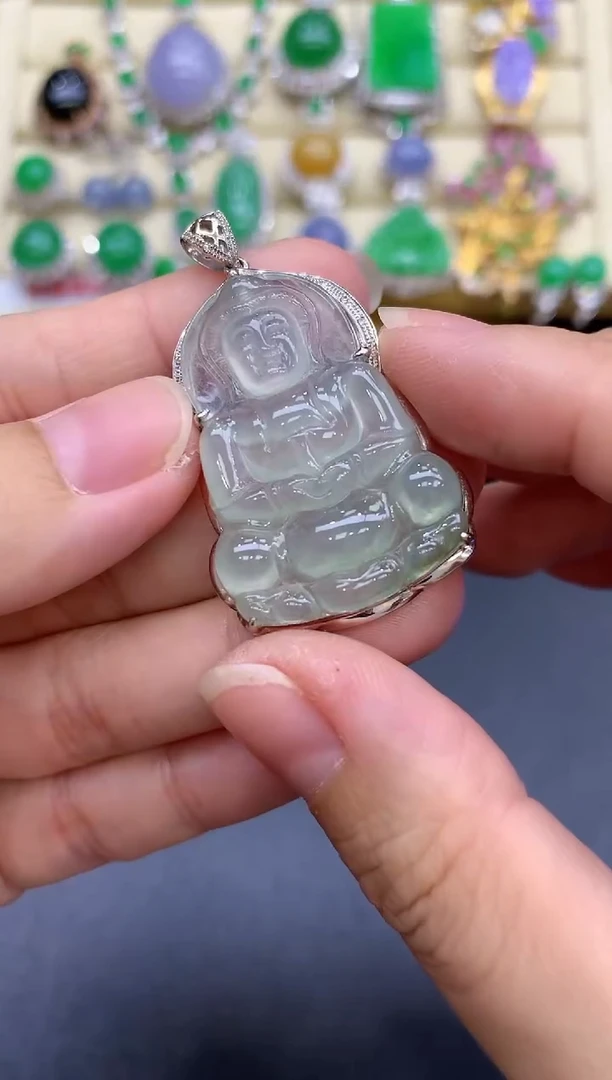 颈饰18K金镶嵌翡翠152-中国好珍宝