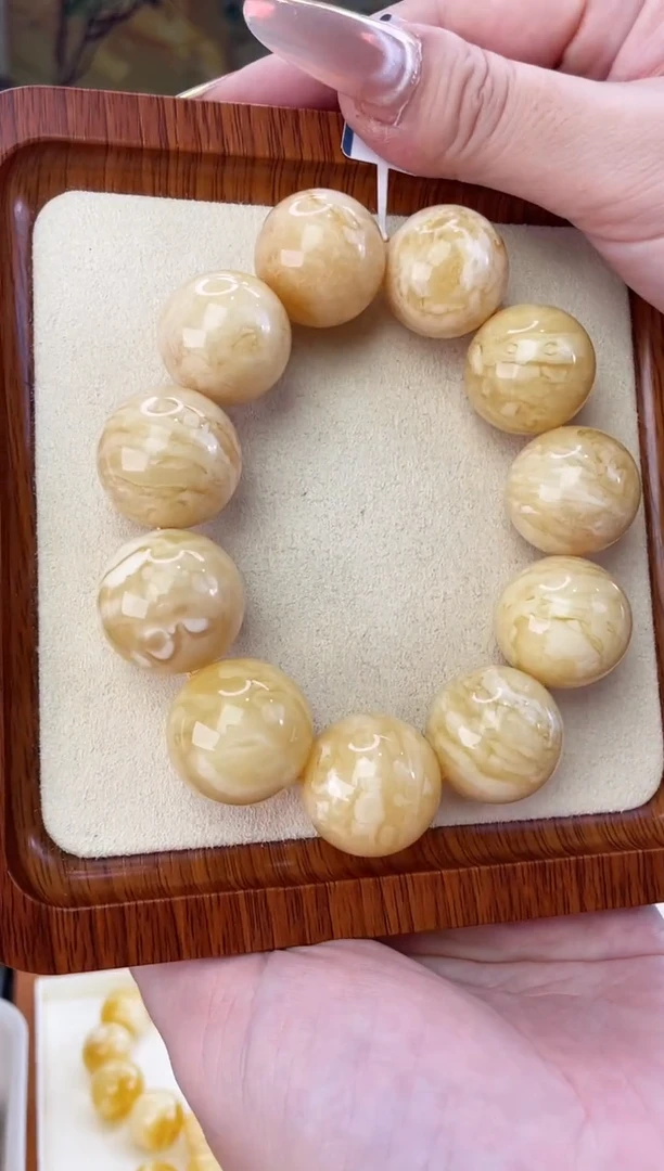 未镶嵌蜜蜡裸石手串