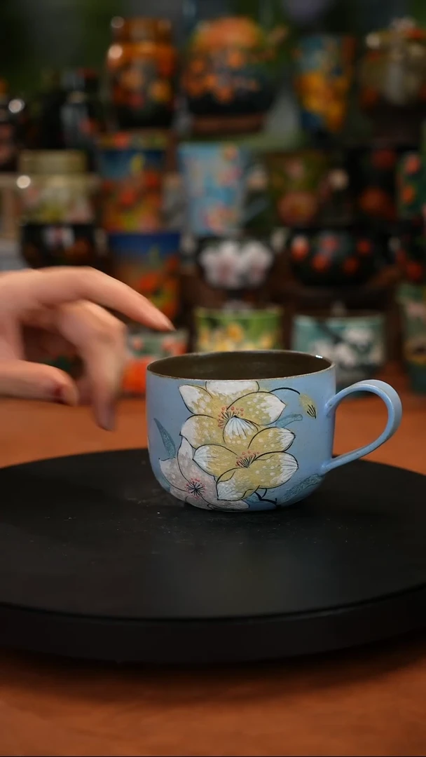 紫砂油画手绘釉 下彩