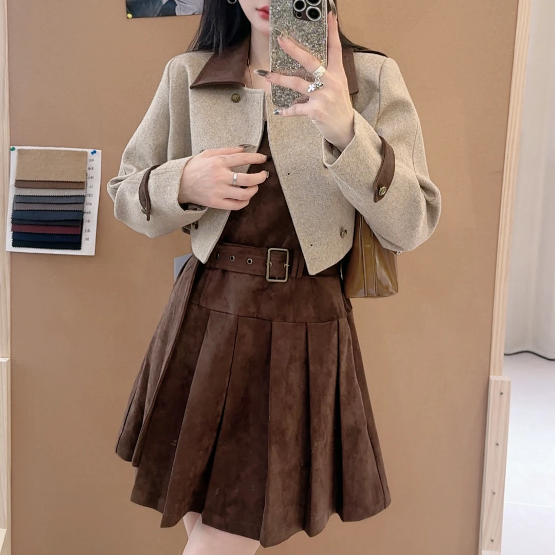 [DARUI]高级感气质大小姐辣妹小香外套吊带裙两件套5739