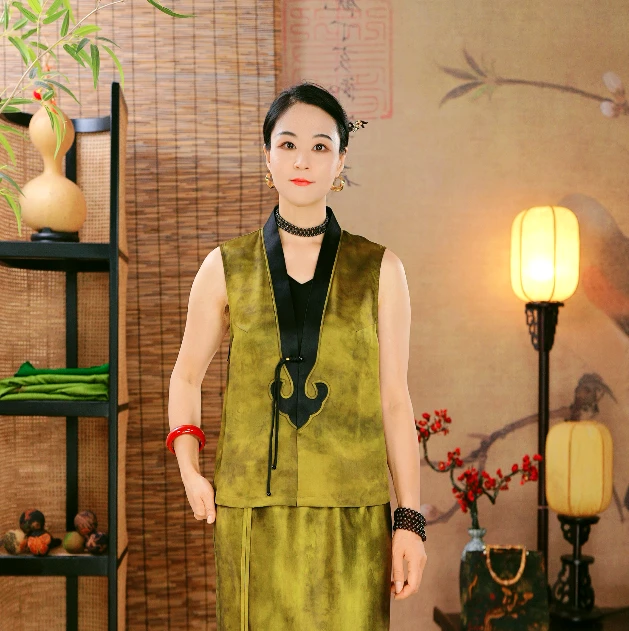 【上古锦·如意马甲】香云纱新中式气质前喷老料秋冬时尚设计感马甲