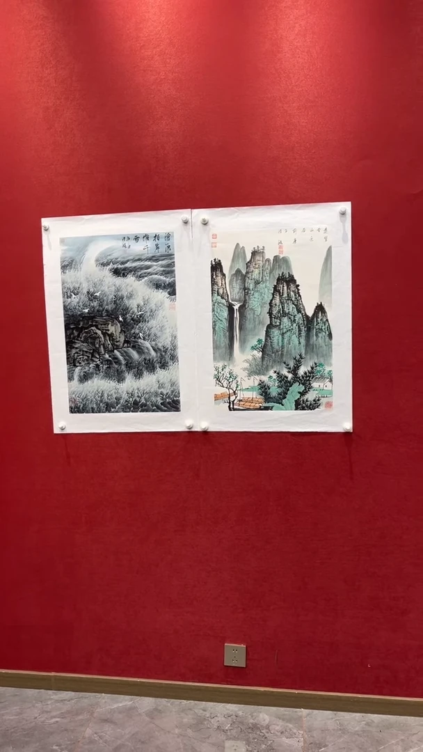 国画老师现场创作  2