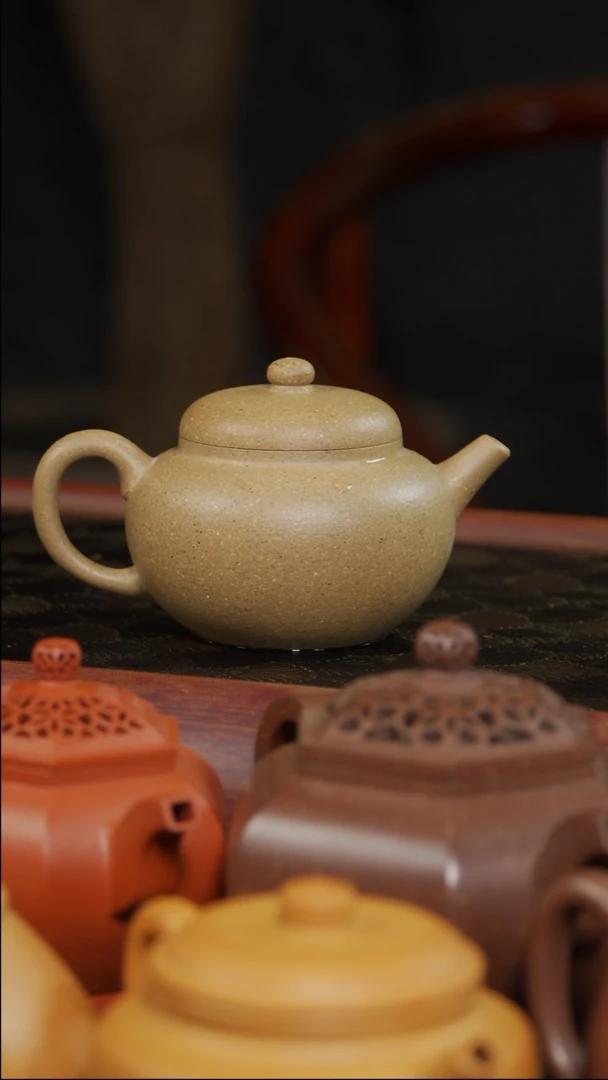 茶壶紫砂原矿墨绿泥半手工供珠
