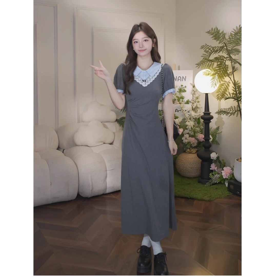 鹿向南「氧气少女」浅色气质连衣裙25春款女装高级感长裙DYL661690