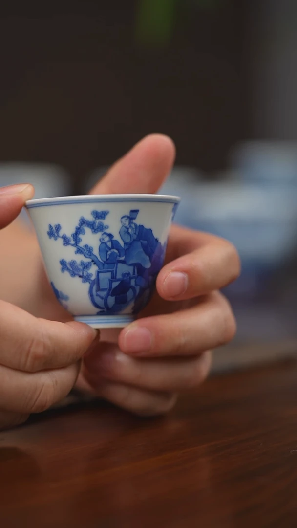 其他天心雅器仿古山行图单杯