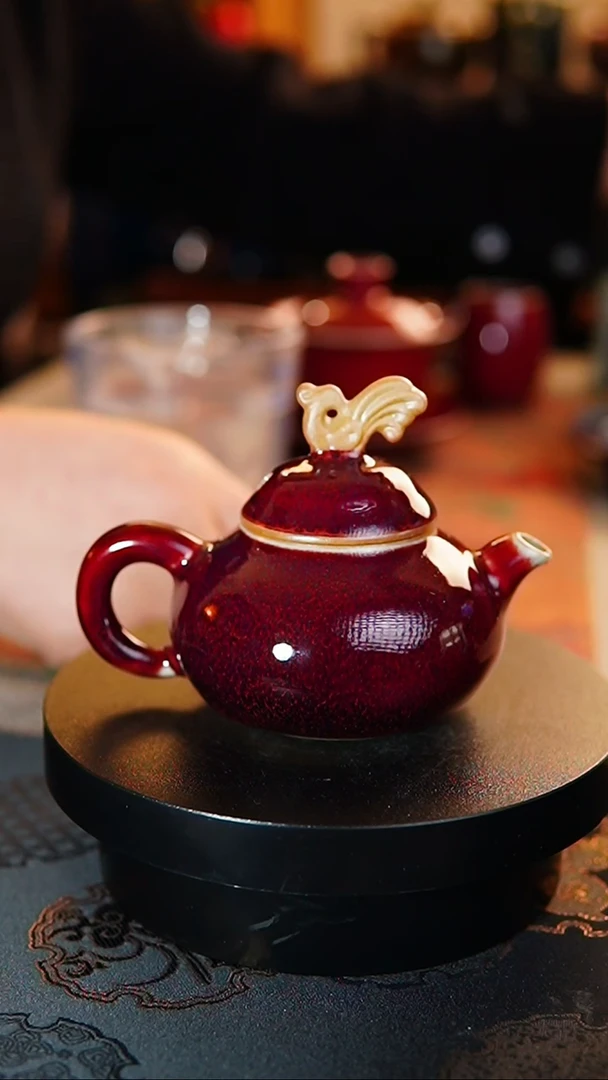 【闪购商品】瓷片017 玉石釉小凤壶        -