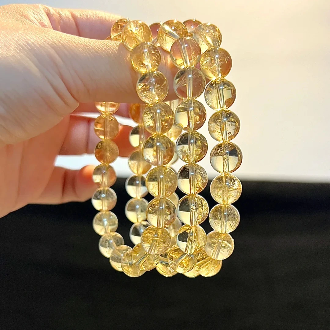 【冰糖雪梨】天然黄阿塞水晶手链女生吸金手串精致闺蜜礼多样性发一